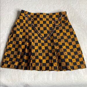 Checkered Black and Yellow Skirt